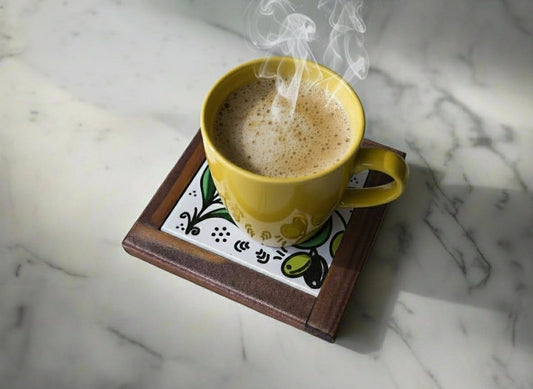 Untersetzer handgemacht aus Keramik aus Palästina, hitzebeständig für Kaffee, Tee