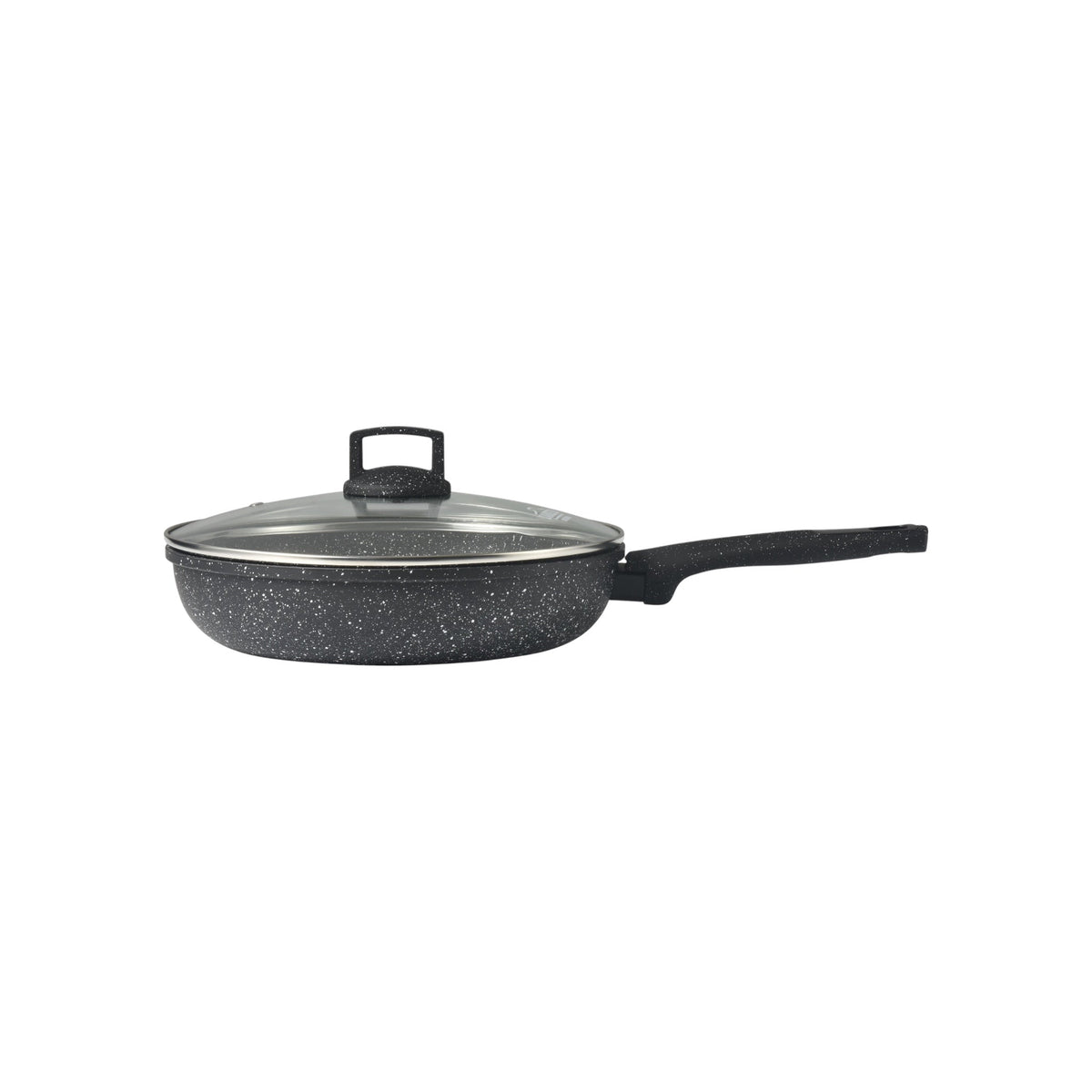 Forged Granite Non-Stick Deep Fry Pan with Glass Lid — 24cm | 2.2L