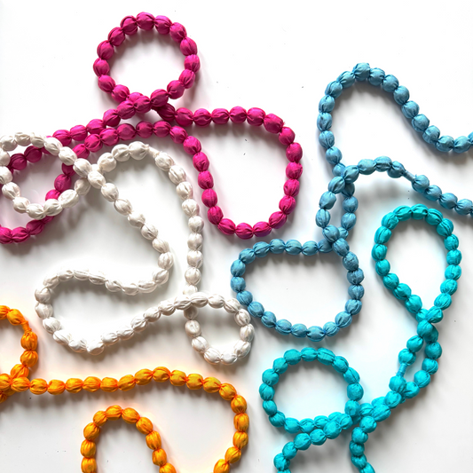 Single Strand Fabric Ball Necklace