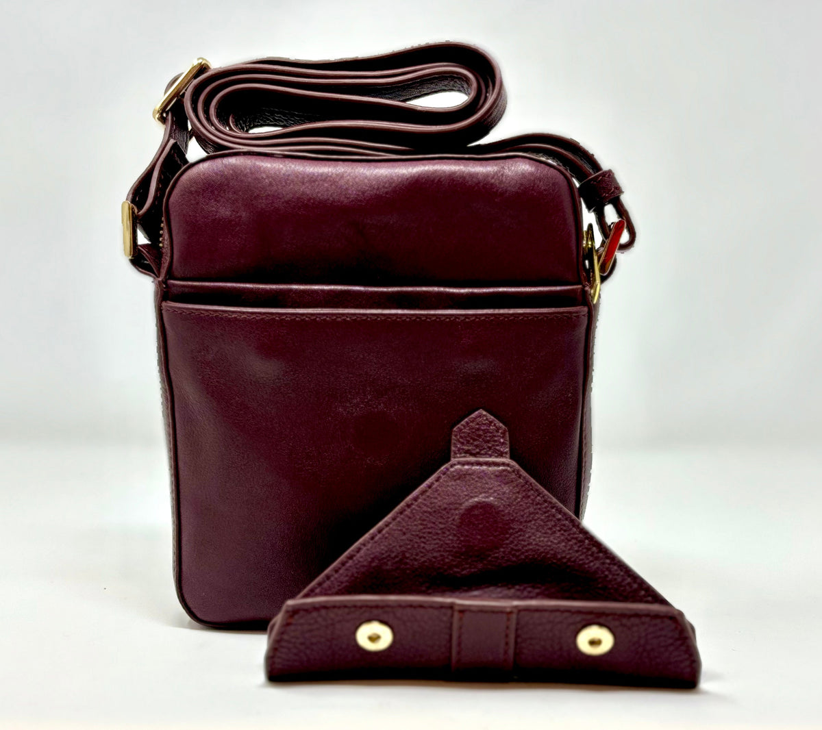 Petit sac en cuir Rouge bordeaux vernis — Nadine - PRÉCOMMANDE