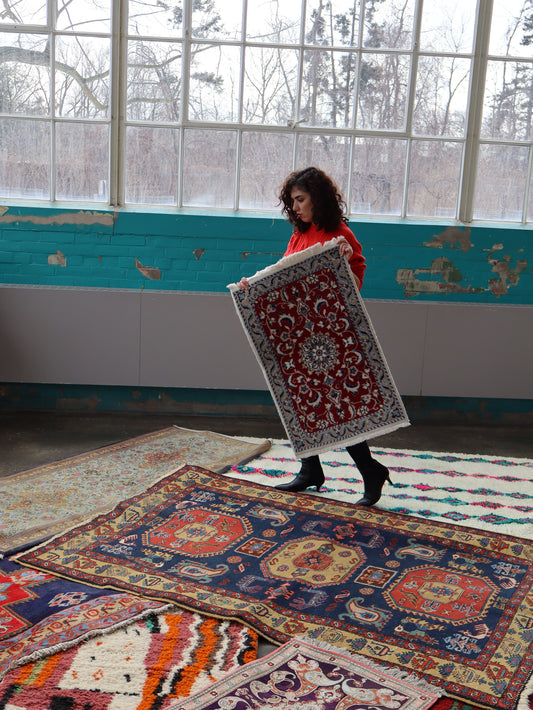 Persian Nain Rug | 1' 10" x 2' 11"