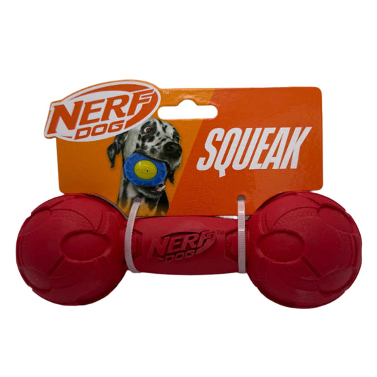 Squeaky Dog Barbell Toy for Aggressive Chewers