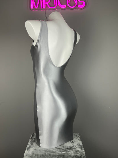 Sleeveless Tight Spandex Casual Halter Dress Basic Stretchy Wrap Party Dress