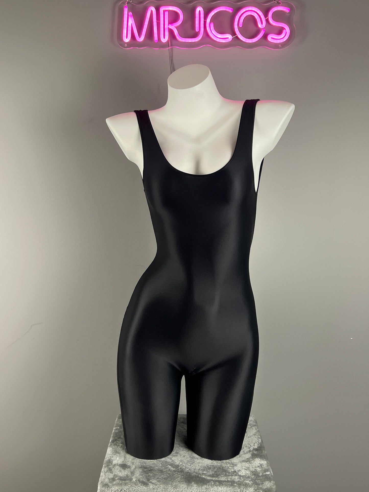 Sleeveless Sheer Spandex Bodysuit Glossy Silky Spandex Yoga Suit Lingerie