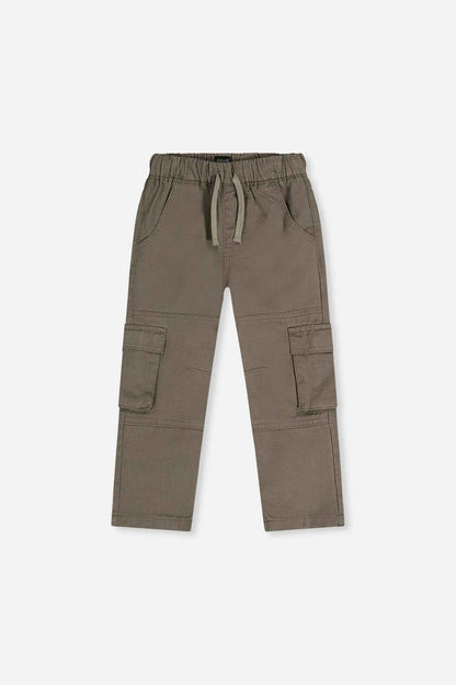 Twill Pants With Cargo Pockets Grey