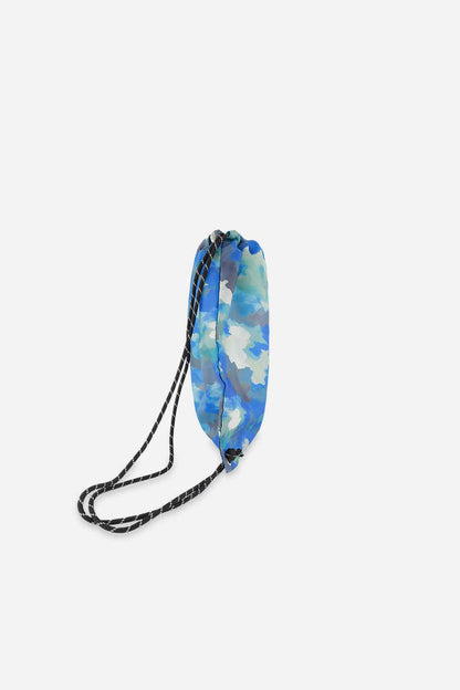 Drawstring Bag Blue And Grey Camouflage