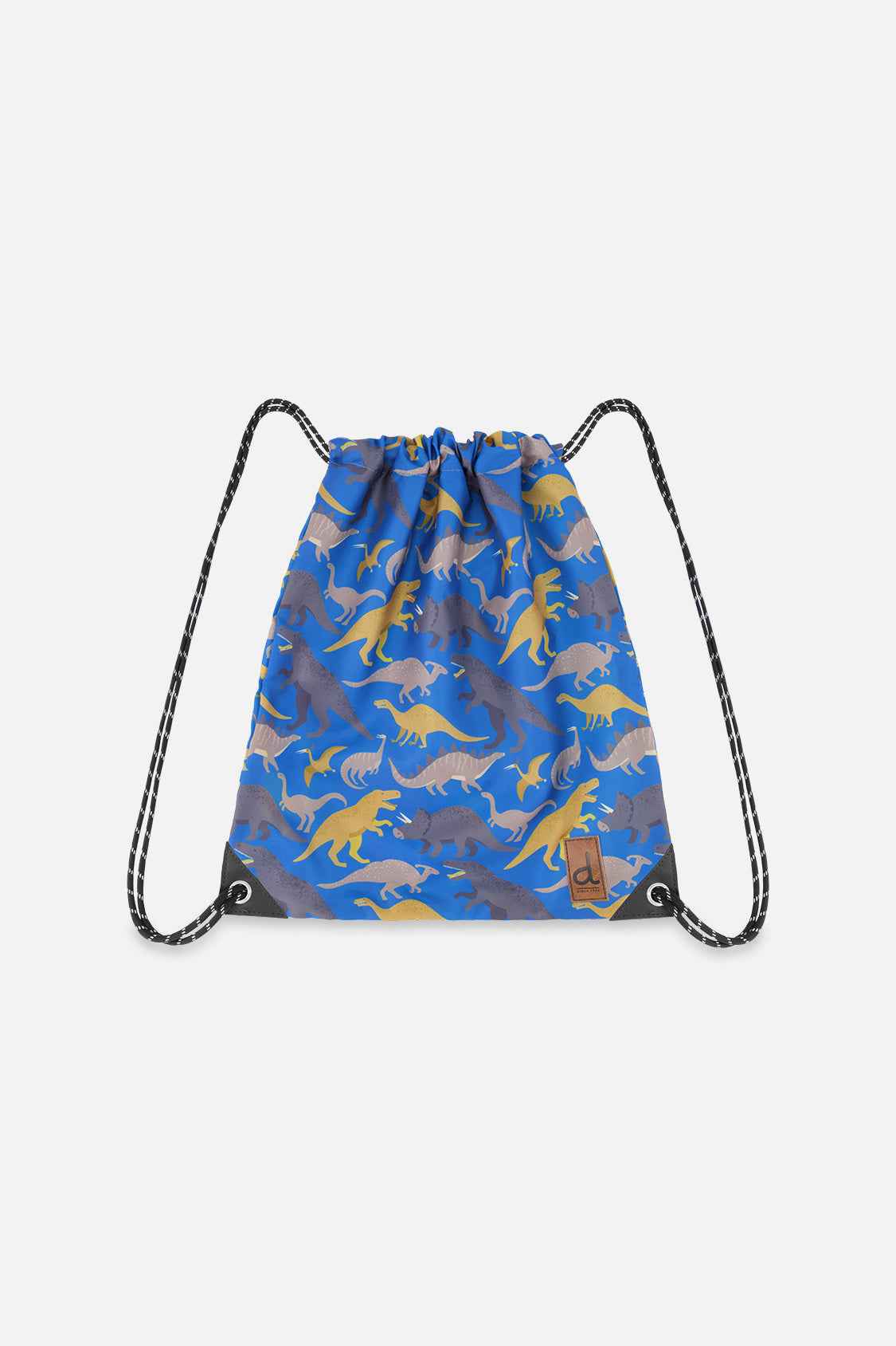 Drawstring Bag Blue Dinosaur Print