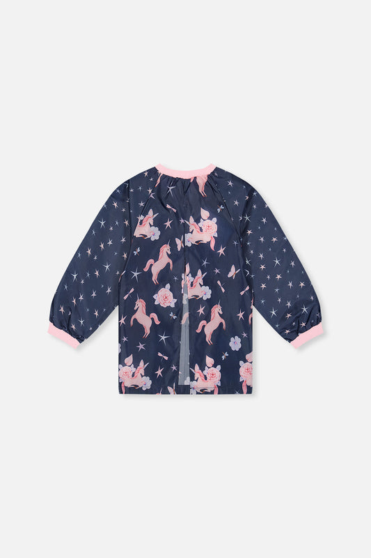 Apron Navy Unicorn Print