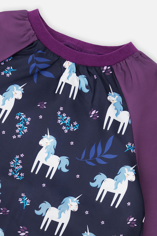 Apron Blue And Purple Unicorn Print