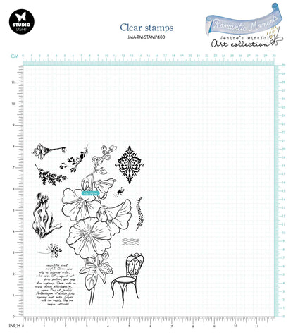 JMA Clear Stamp Hollyhock Romantic Moments 135x197x3mm 12 PC nr.483