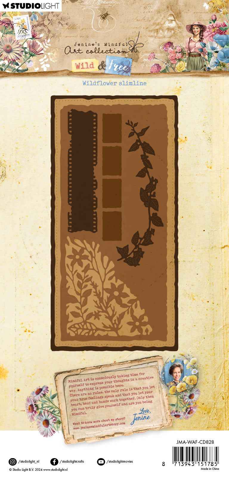 JMA Cutting Die Wildflower Slimline Wild & Free 7 PC