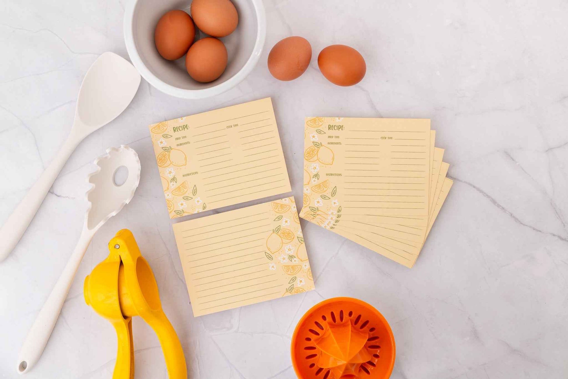 Yellow Lemon Recipe Cards