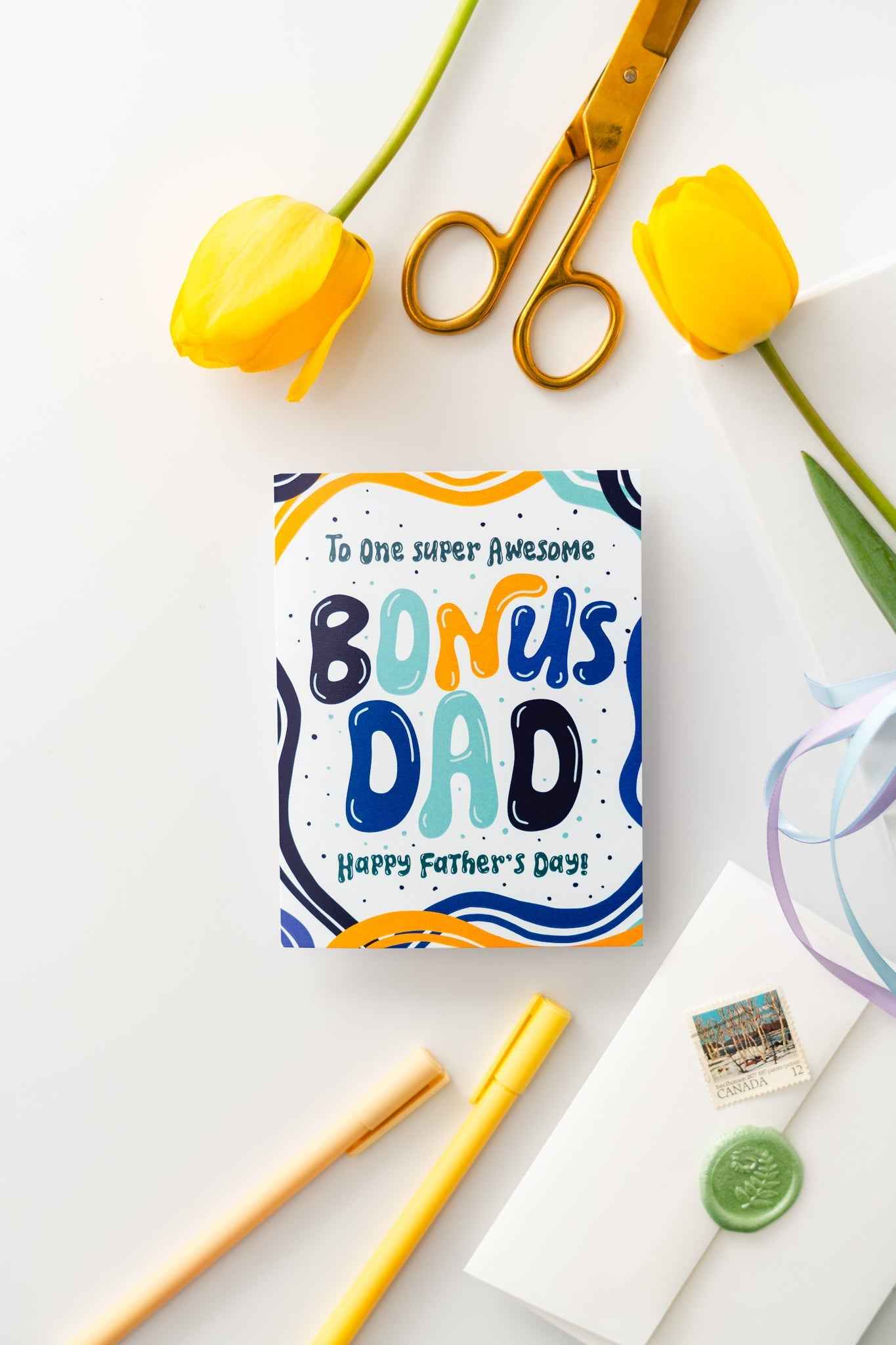 To An Super Awesome Bonus Dad Happy Father's Day - Greeting Card