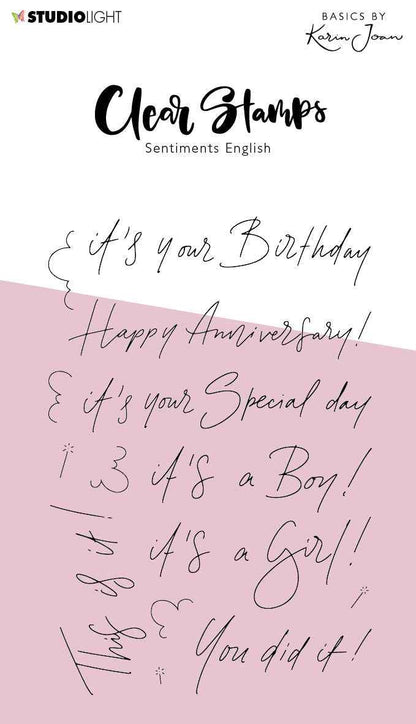 KJ Clear Stamp Sentiments Essentials 105x148x3mm 12 PC nr.237