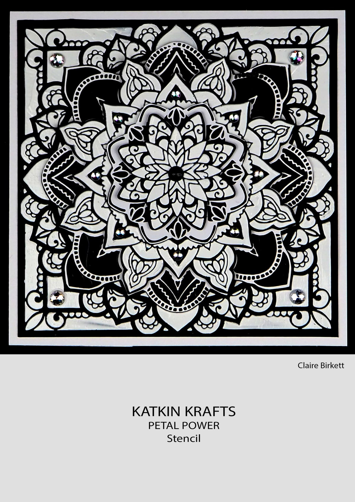 Katkin Krafts Petal Power 7 in x 7 in Stencil