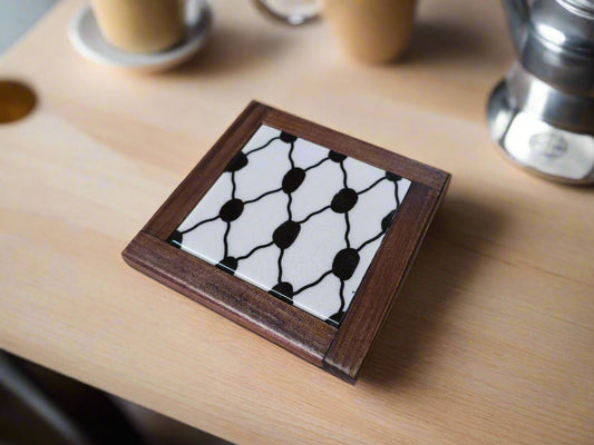 Untersetzer handgemacht aus Keramik aus Palästina, hitzebeständig für Kaffee, Tee