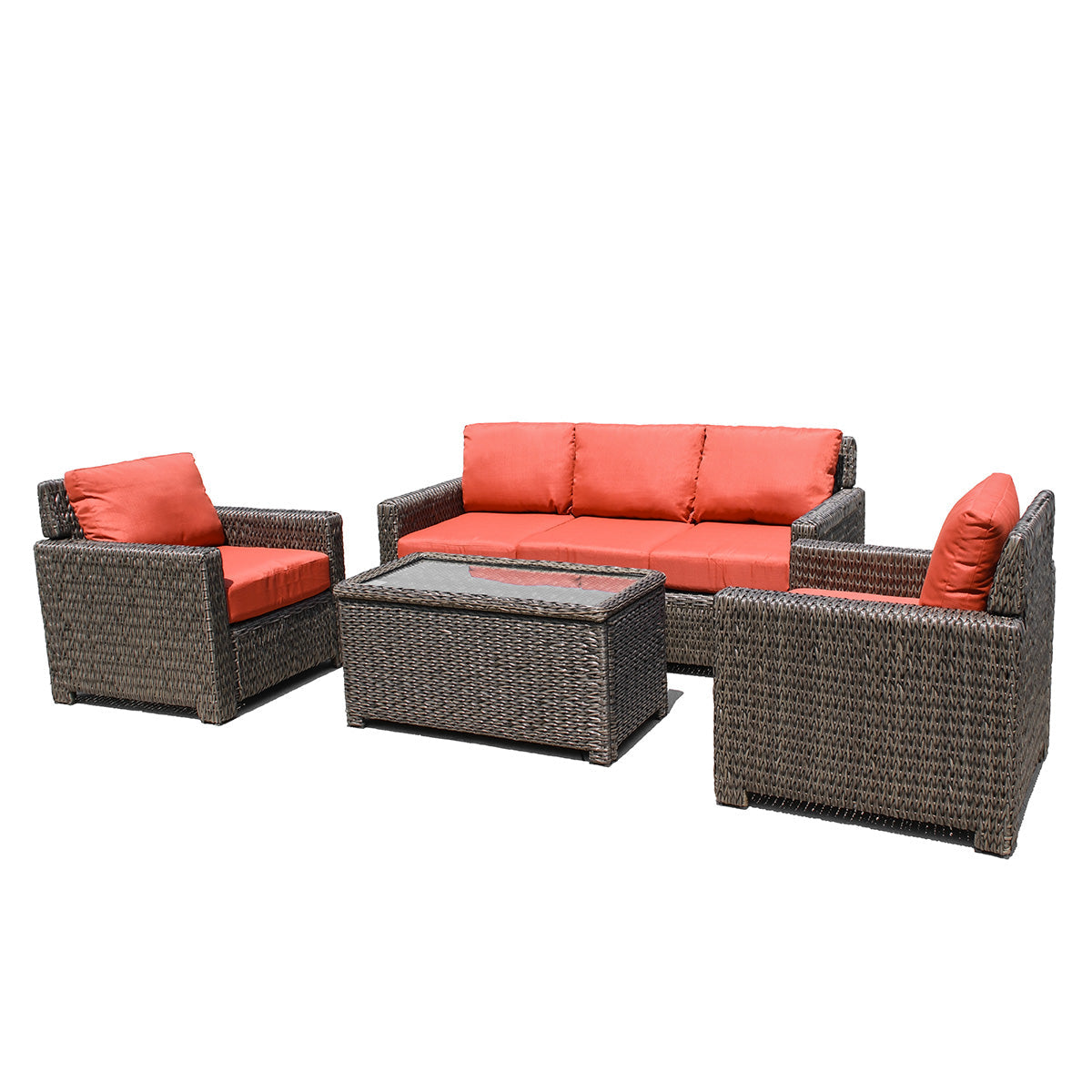 Laguna Point 4-Piece Wicker Outdoor Conversational Set - AURABAGS SHOP