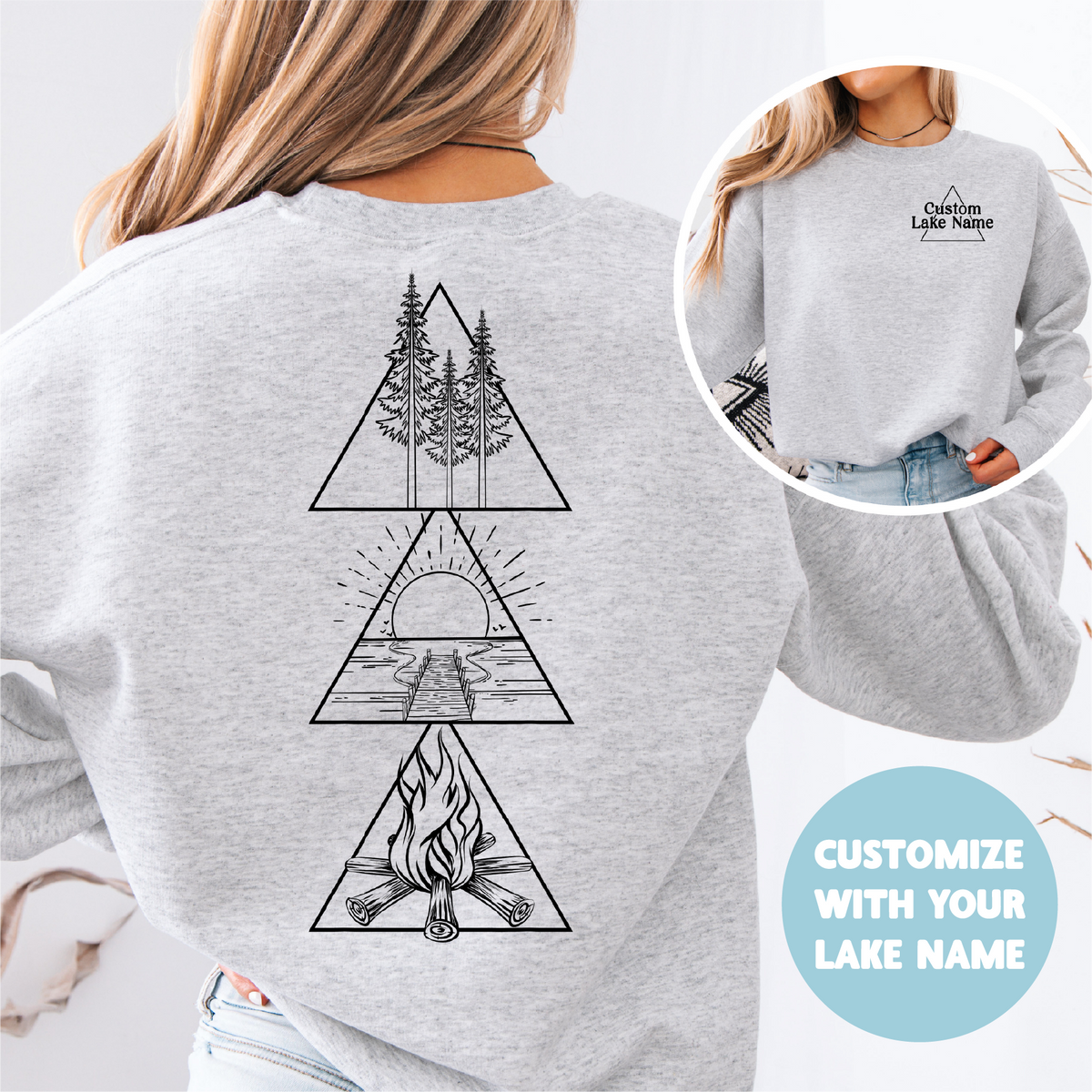 Lake Triangle Personalized Sweatshirt | Summer Apparel | Custom Apparel