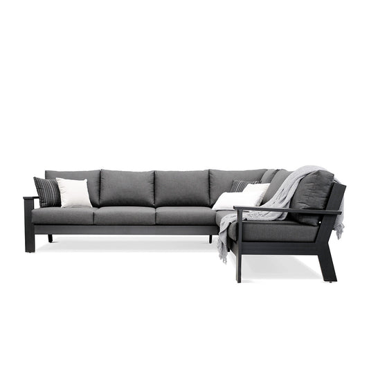 Magnolia Black Aluminum Sectional with Sunbrella® Cushions - AURABAGS SHOP