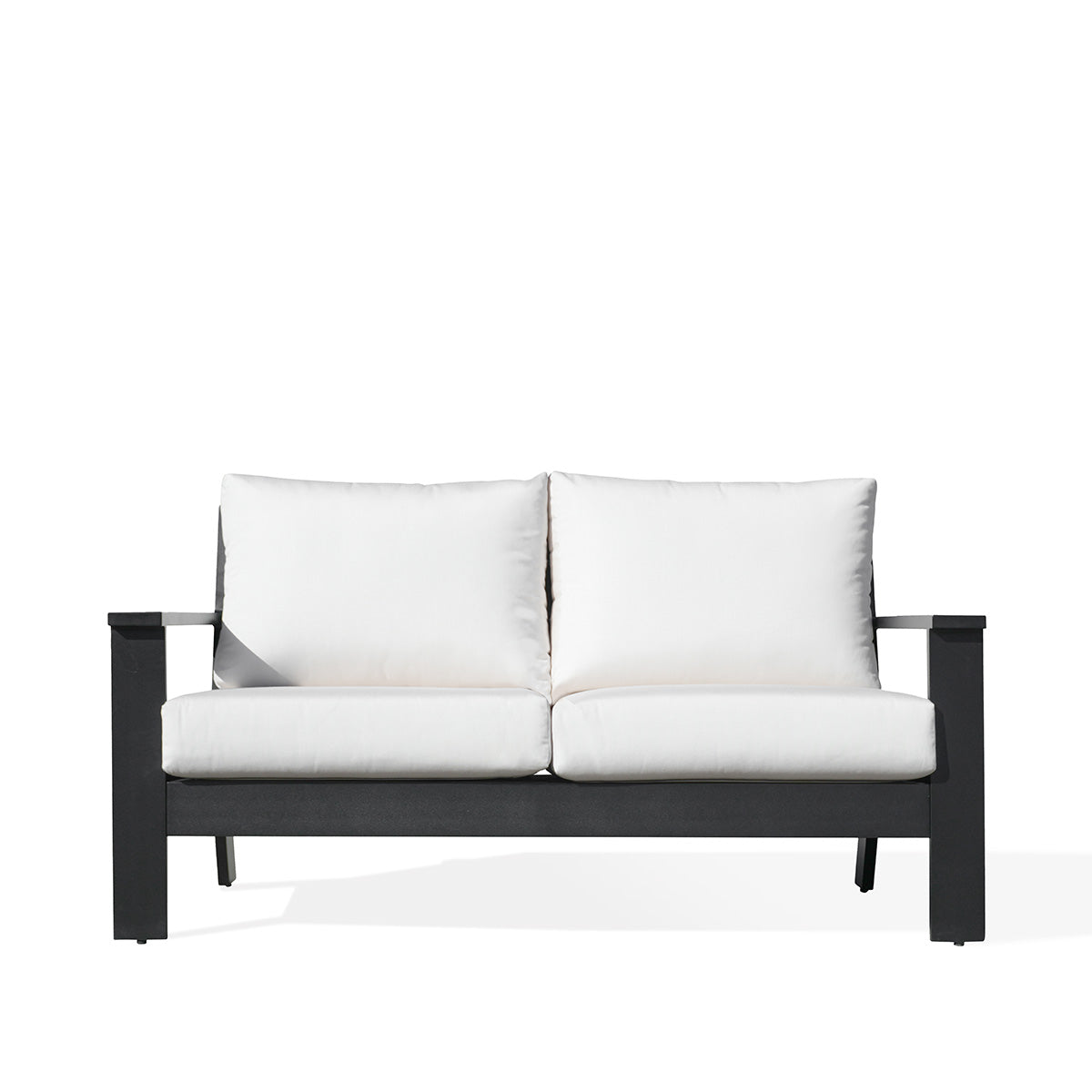 Magnolia Black Aluminum Loveseat with Sunbrella® Cushions - AURABAGS SHOP