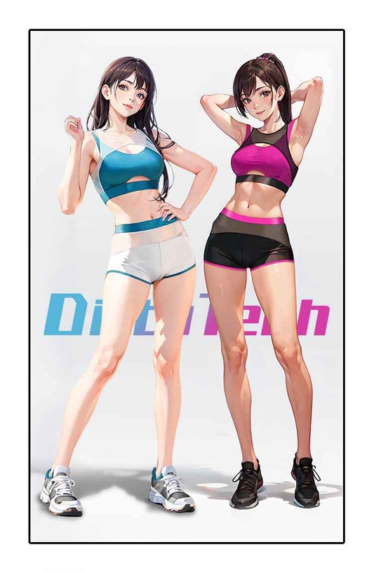 Anime Style Short Gymnastics Uniform Sheer Mesh Volleyball Sports Activewear