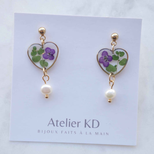 Boucles d’oreilles Chloé - coeur (moyen)