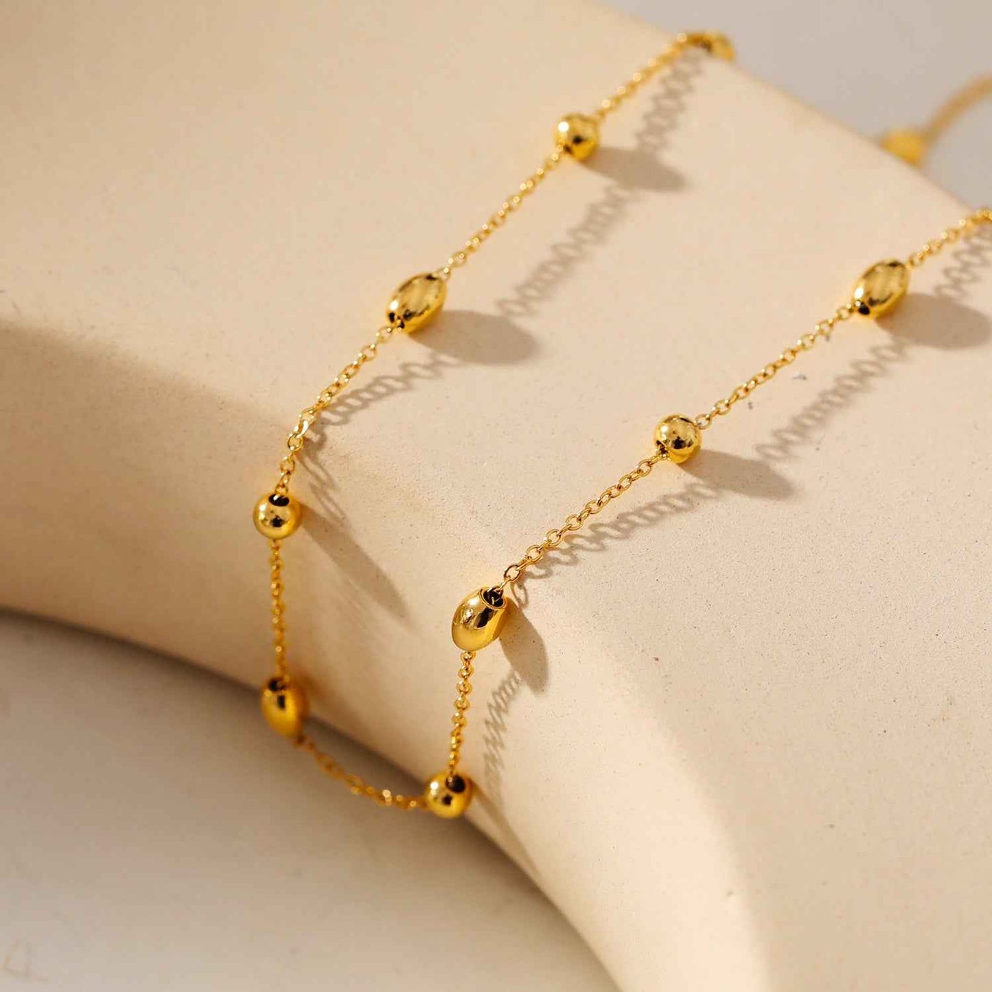 VIGO: Effortless & Essential Oval & Ball Beaded Gold Chain Necklace