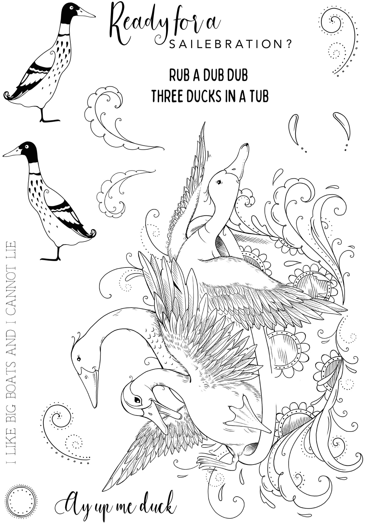 Pink Ink Designs Rub A Dub Dub 6 in x 8 in Clear Stamp Set