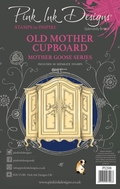 Pink Ink Designs Old Mother Cupboard 6 in x 8 in Clear Stamp Set