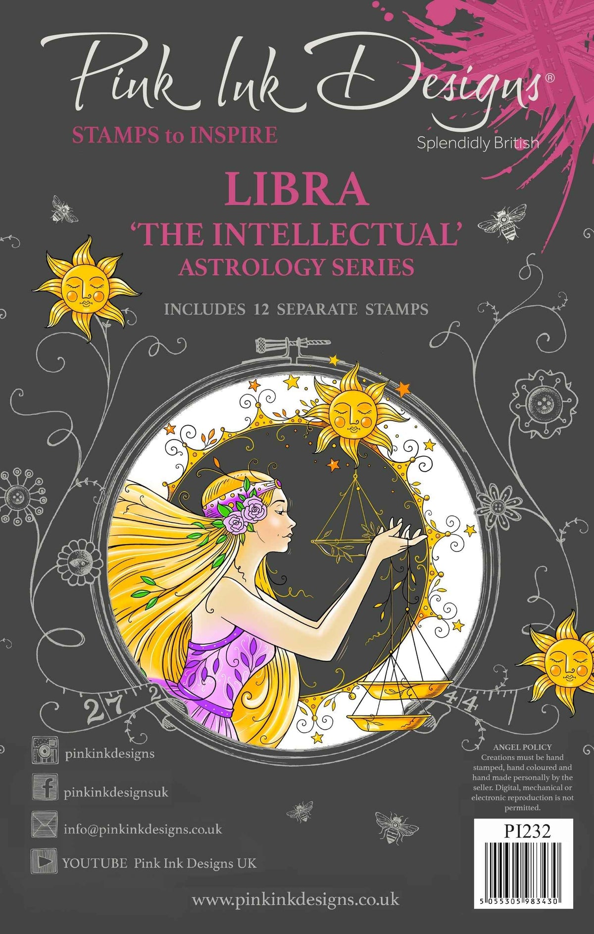 Pink Ink Designs Libra 6 in x 8 in Clear Stamp Set