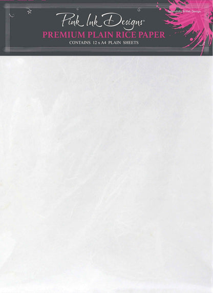 Pink Ink Designs Premium Plain White Rice Paper Pk 12