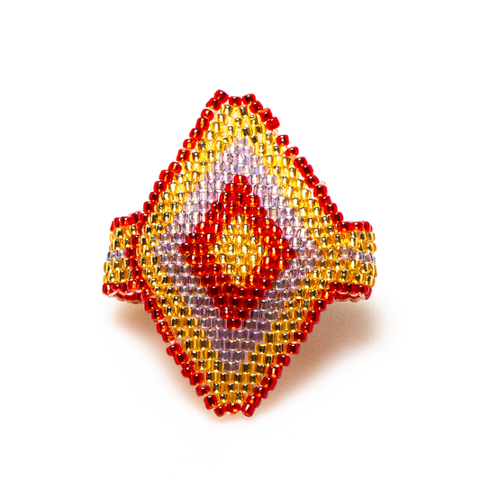 Beaded Aztec Style Ring