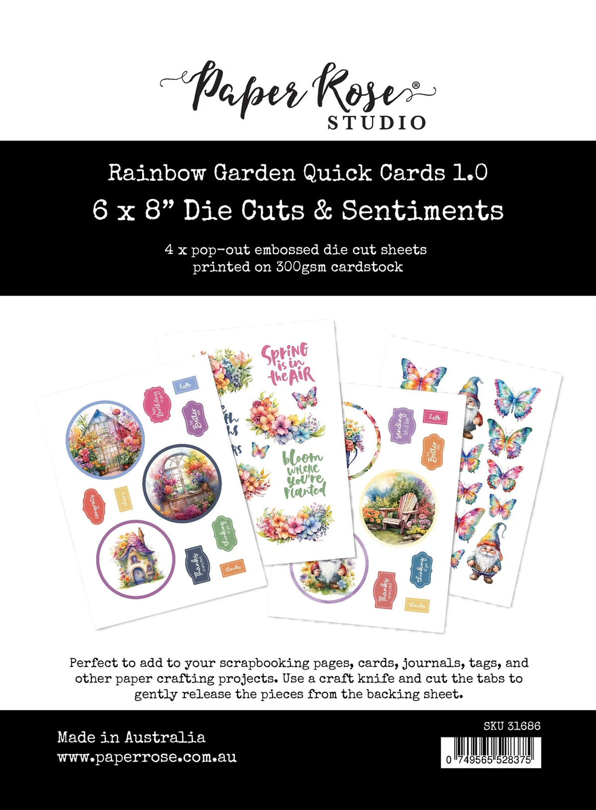 Rainbow Garden 1.0 6x8" Die Cuts & Sentiments 31686