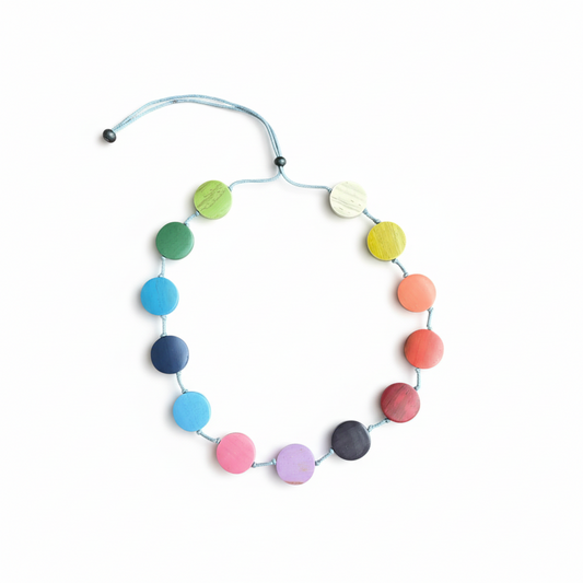 Short Wooden Rainbow Necklace