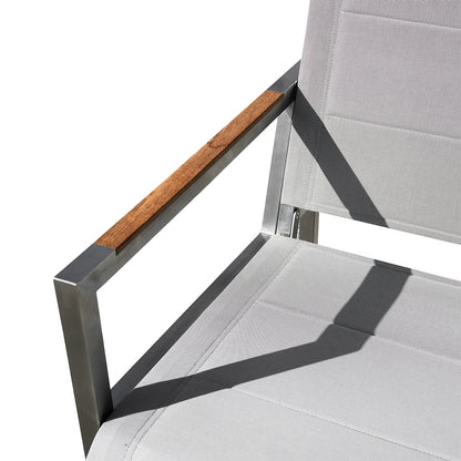 Pine Stainless Steel & Teak Outdoor Sling Chair - AURABAGS SHOP