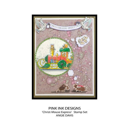 Pink Ink Designs Christ-Mouse Express 6 in x 8 in Clear Stamp Set