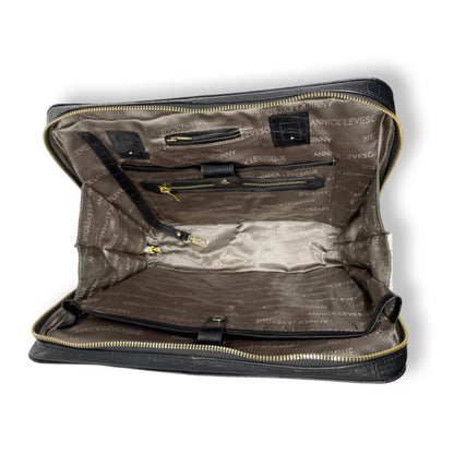 Sac de travail en cuir noir | Sofia