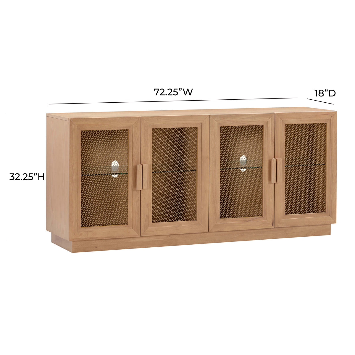Marais 72" Natural Wood Storage TV Stand/Sideboard - Multiple Colors