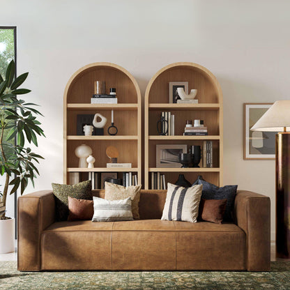 Leo Luxury Faux Leather Sofa - Brown