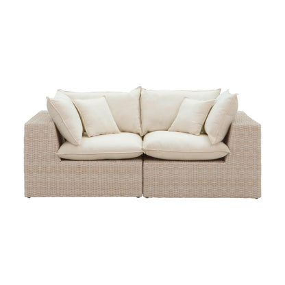 Sunbay 2 Seater Outdoor Natural Wicker Modular Sofa - Beige