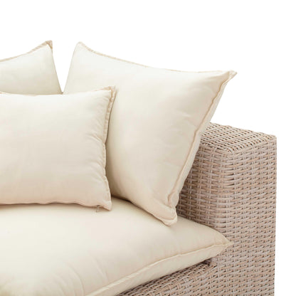Sunbay 4 Piece Outdoor Natural Wicker Modular Sectional - Beige