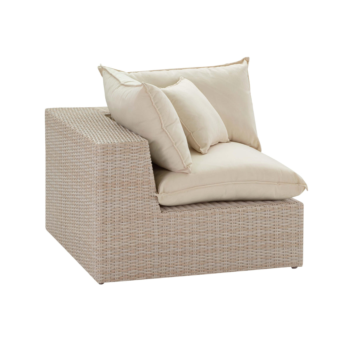 Sunbay 4 Piece Outdoor Natural Wicker Modular Sectional - Beige