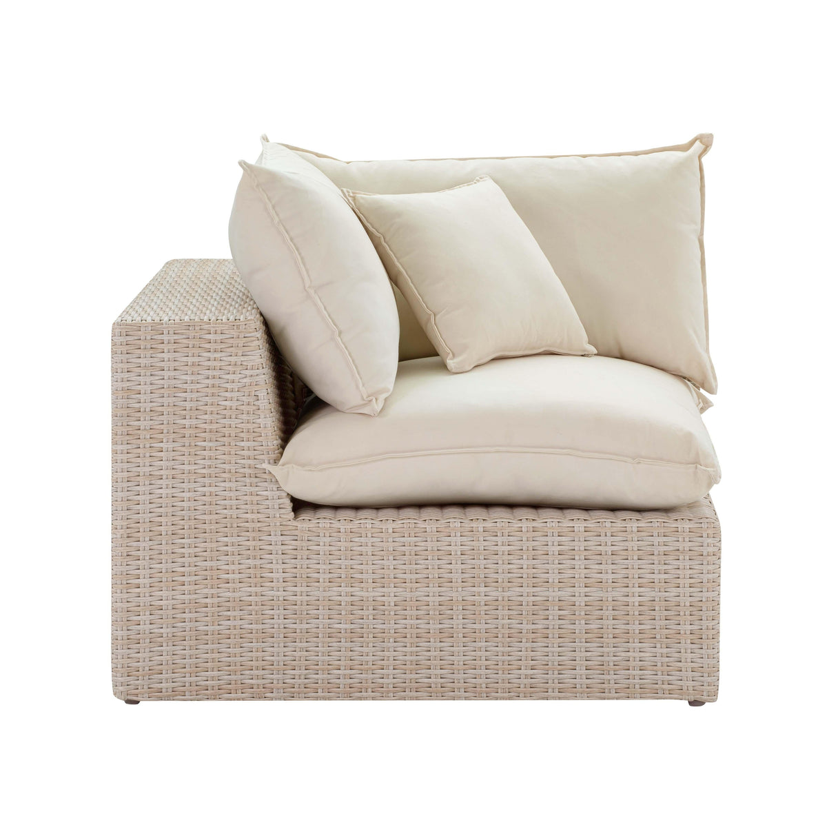 Sunbay 4 Piece Outdoor Natural Wicker Modular Sectional - Beige