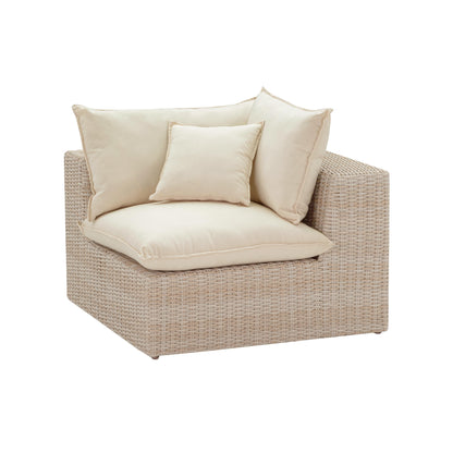 Sunbay 4 Piece Outdoor Natural Wicker Modular Sectional - Beige