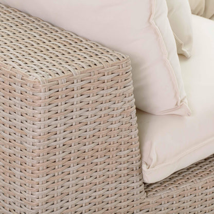 Sunbay 4 Piece Outdoor Natural Wicker Modular Sectional - Beige