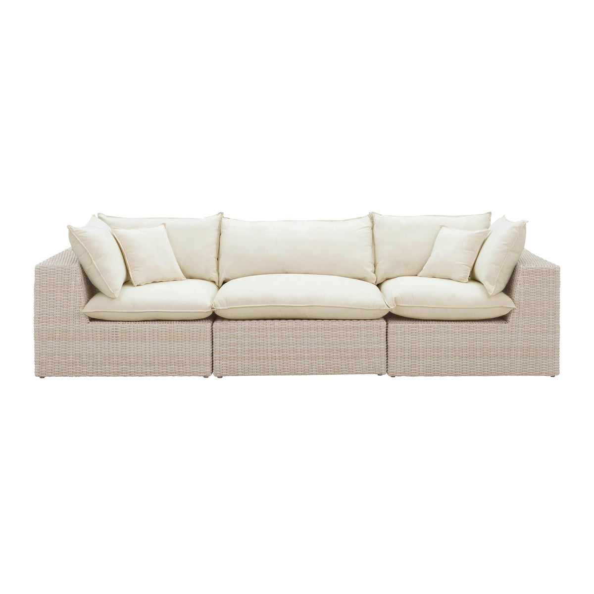 Sunbay 4 Piece Outdoor Natural Wicker Modular Sectional - Beige