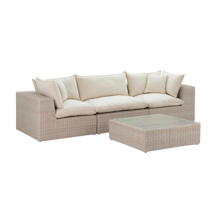 Sunbay Outdoor Natural Wicker Armless & Corner Chairs - Beige