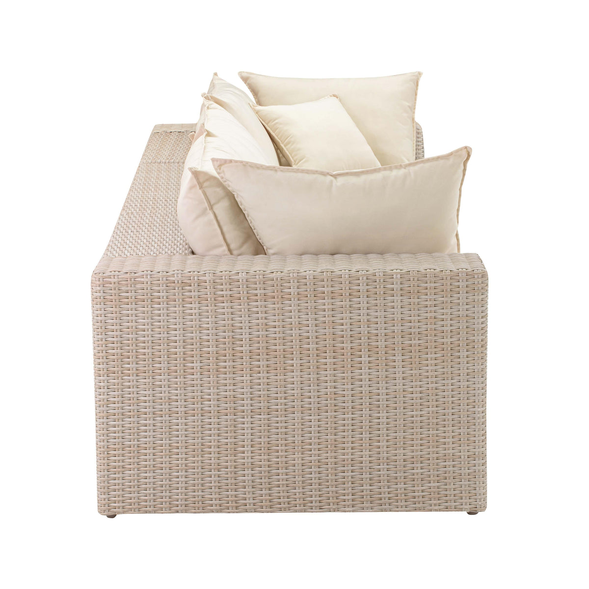 Sunbay 4 Piece Outdoor Natural Wicker Modular Sectional - Beige
