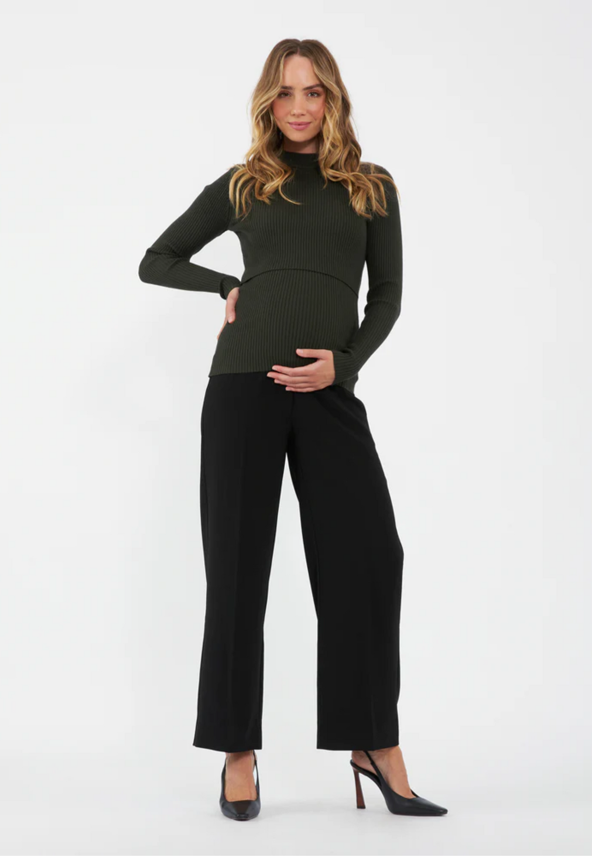 Alexa Wide Leg Maternity Pant Black