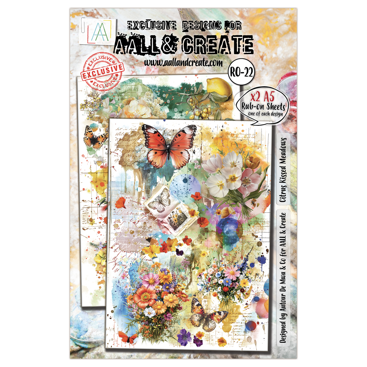 AALL and Create - A5 Rub-Ons - Citrus Kissed Meadows
